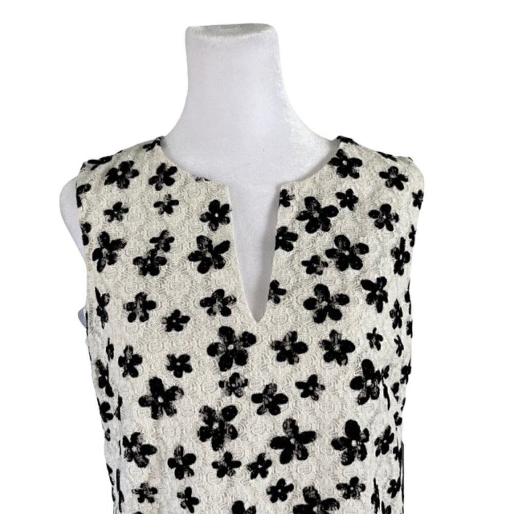 Karl Lagerfeld Black White Floral Shift Dress NWT Size 6 - Picture 4 of 9